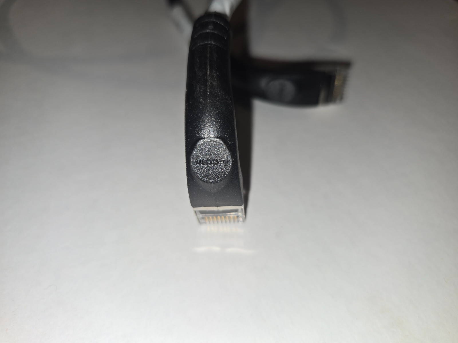 2 – L-Com TRD695SRA1BLK-2 Shielded Cat 6 Right Angle Patch Cable Black 2.0 ft