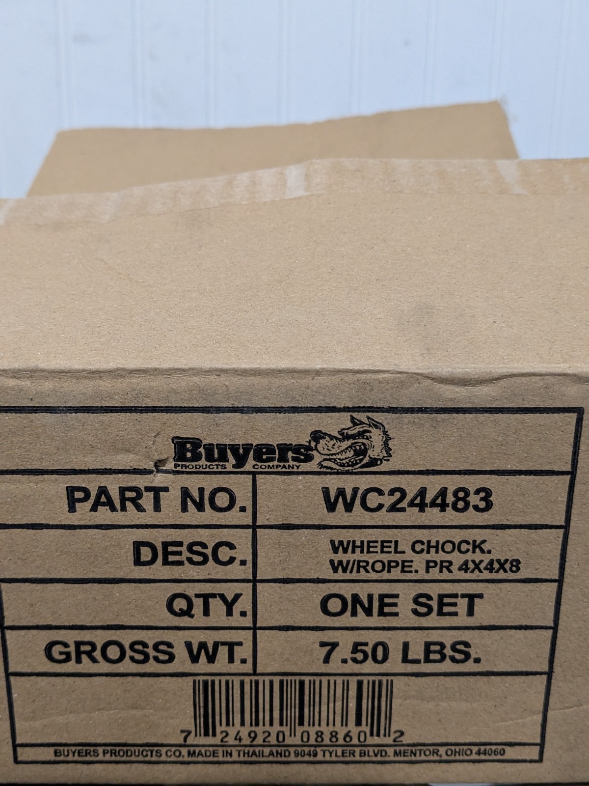 Buyers Products Rubber Wheel Chock With Rope: 4″ OAL WC24483