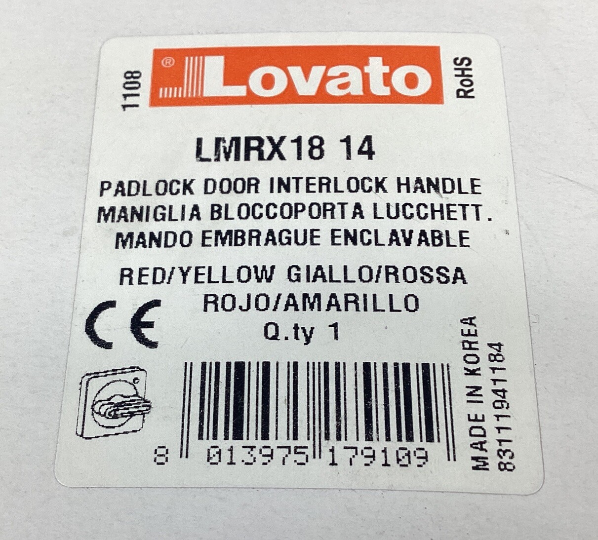 Lovato Padlock Door Interlock Handle LMRX1814 4D-24