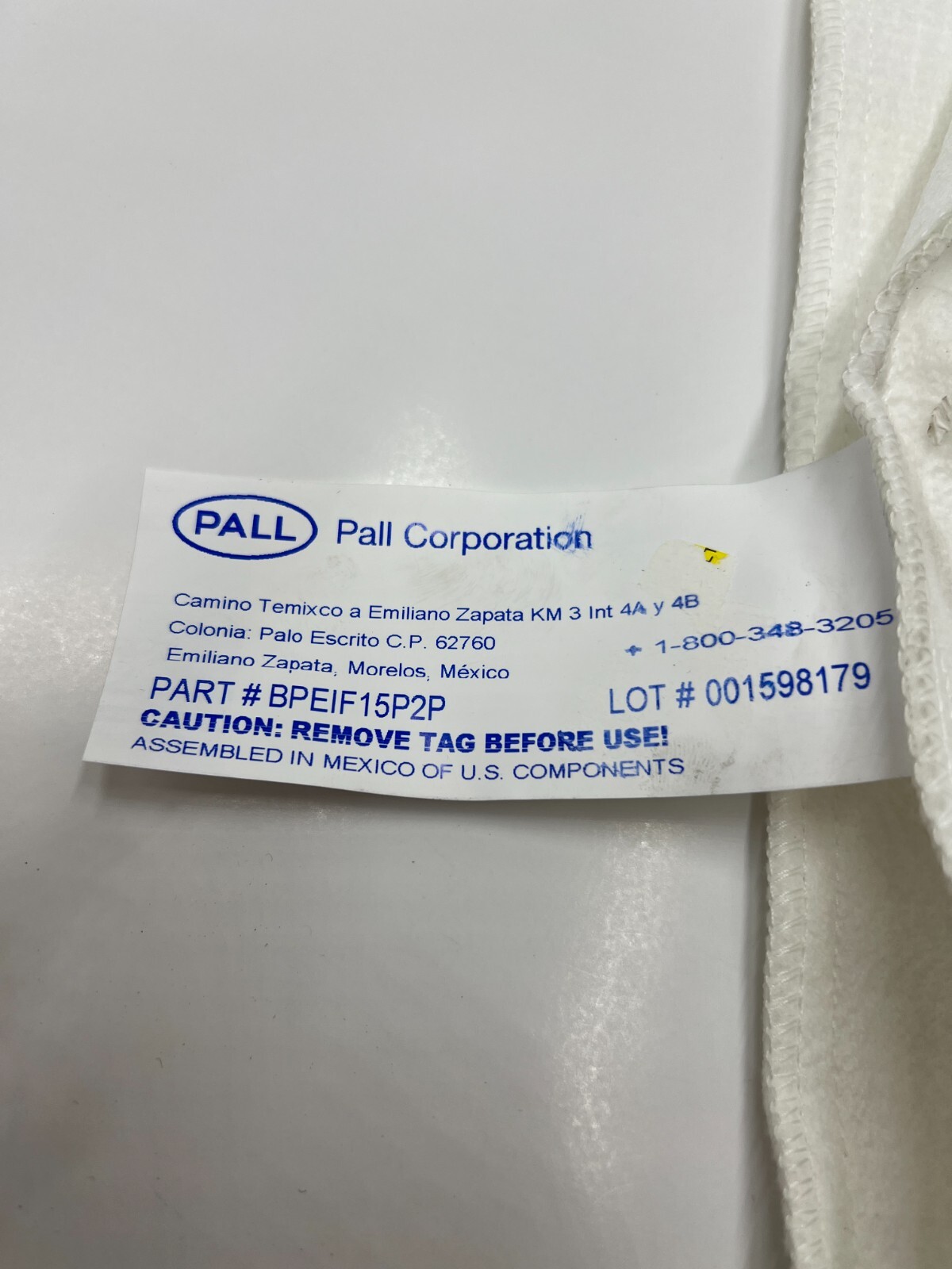 (QTY 8) Pall Corporation Filter Housing Bag Filter BPEIF15P2P Heavy Duty White