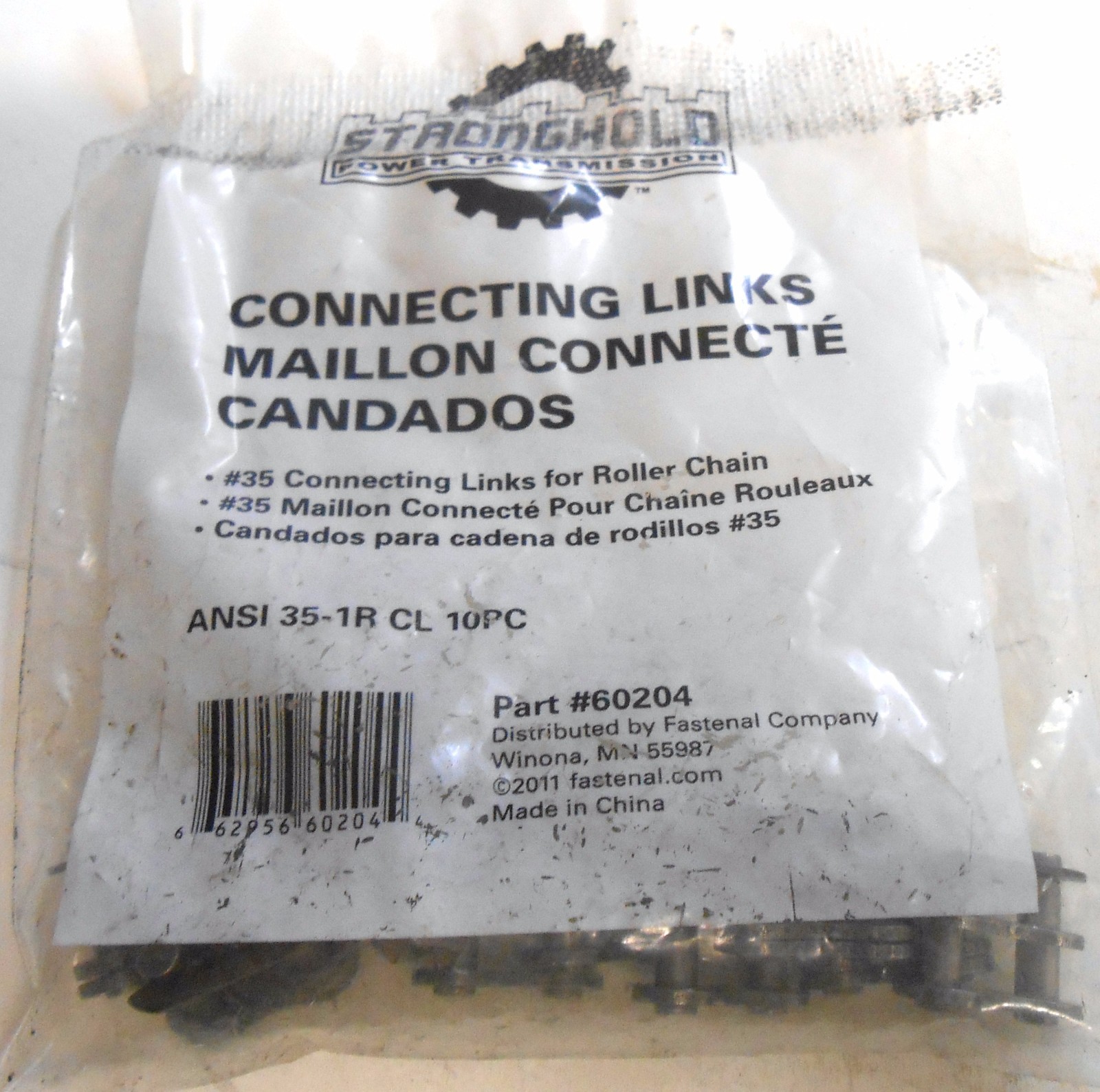 STRONGHOLD, CONNECTING LINK, 60204, #35 FOR ROLLER CHAIN, 10 IN A PACKAGE