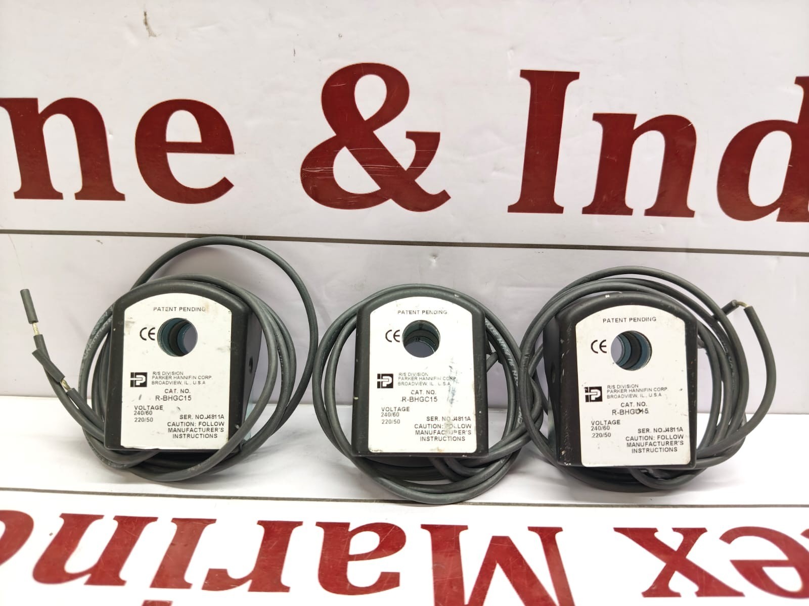 Parker R-BHGC15 LOT OF 3 Hannifin Solenoid Coil 240V/60Hz 220V/50Hz NEW