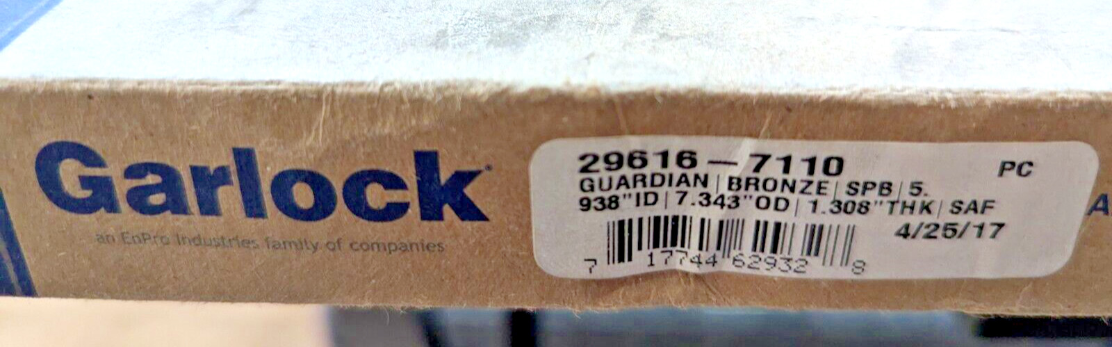 Garlock Klozure Oil Seal 29616-7110 5.938” ID Shaft, 7.343” OD Bore 1.307 W