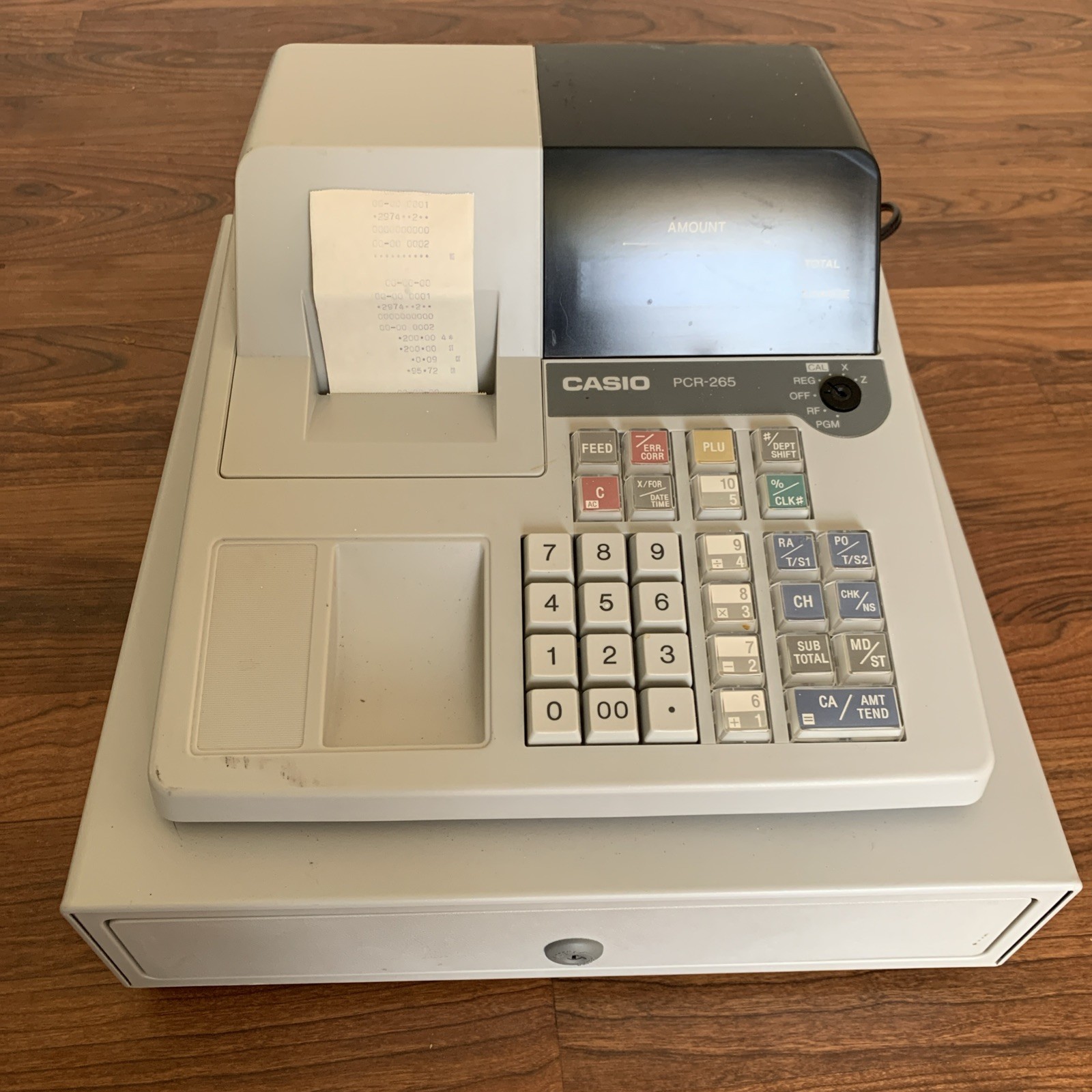 CASIO PCR-265 ELECTRONIC CASH REGISTER NO KEYS