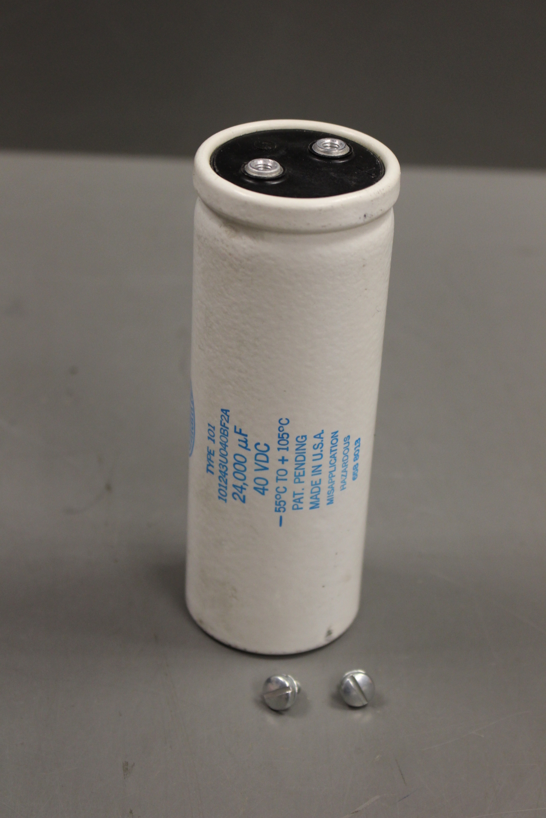 Electrolytic Fixed Capacitor, 101243U040BF2A, 77C717442P011, White, New