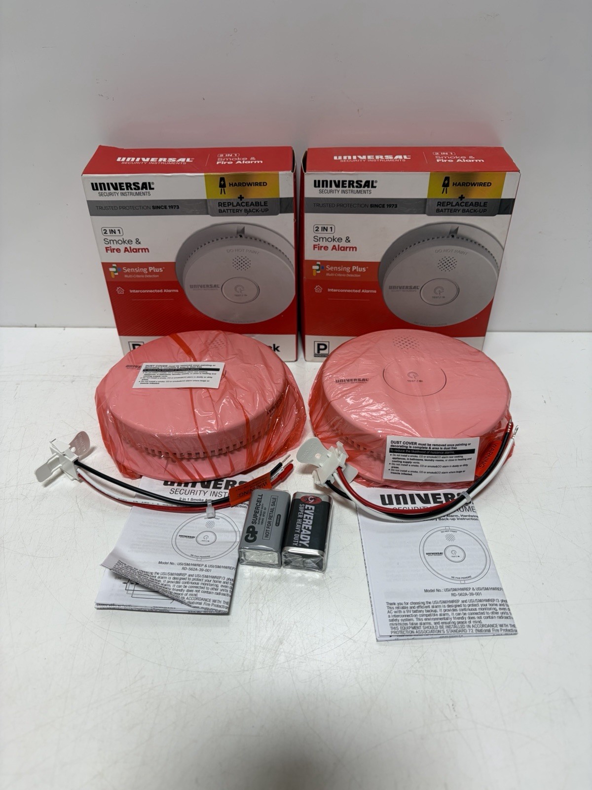 (2) USI Hardwired And 1-Yr Battery Backup Smoke Detector w/ Photoelectric Sensor