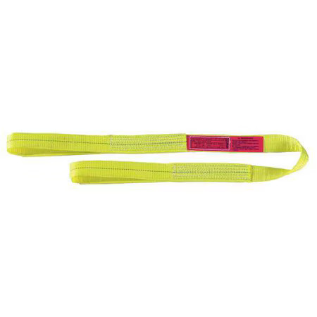 Lift-All Ee2604dfx6 Web Sling, Type 3, 6 Ft L, 4 In W, Polyester, Yellow