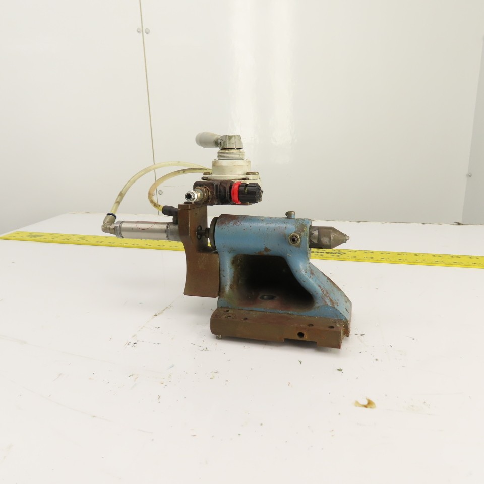 Cylinder Actuated Lathe Tailstock Dead Center 4″ Centerline W/Valve (Bison Style