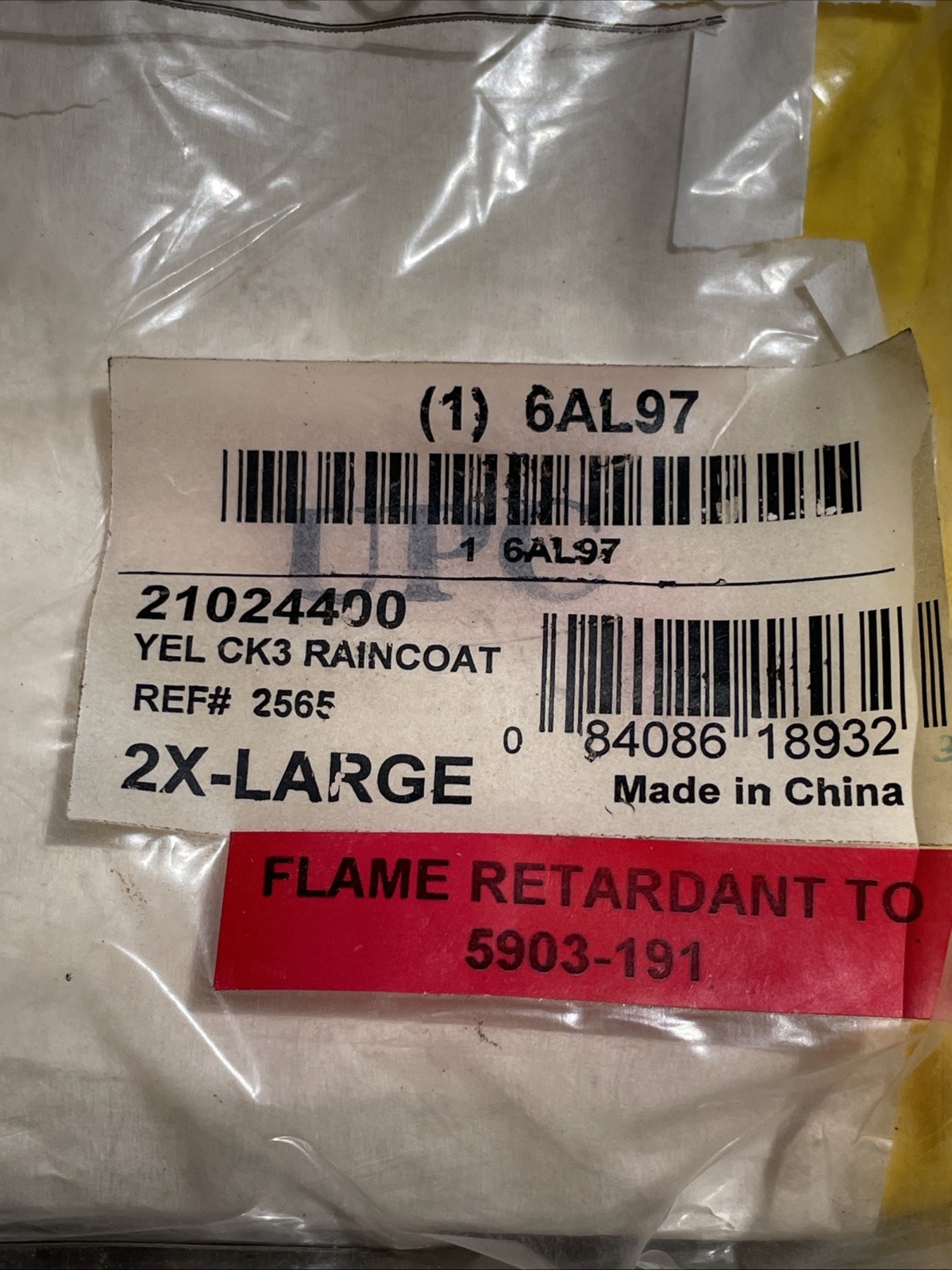 Lot of 3 LaCrosse 1 Rainfair FR Yellow Waterproof Raincoats 2XL Industrial NOS