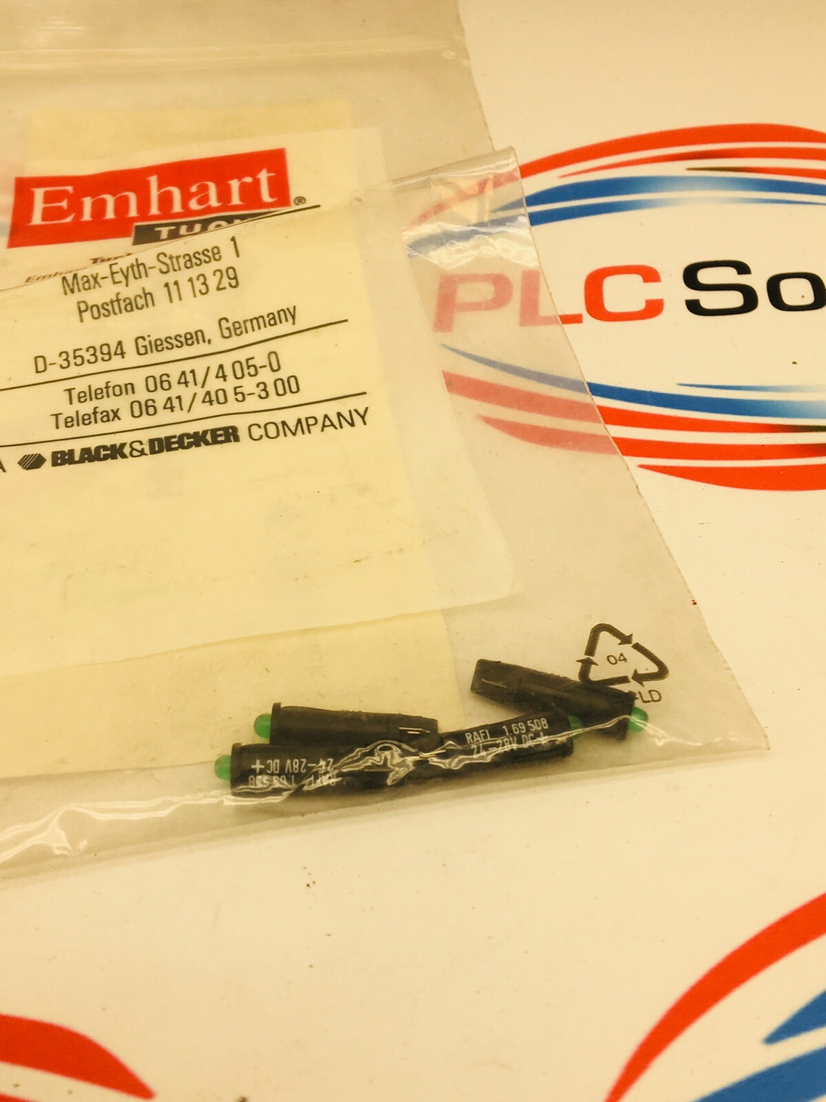 EMHART TUCKER E004 075 GREEN LED 24-28V DM5MM 4-PACK