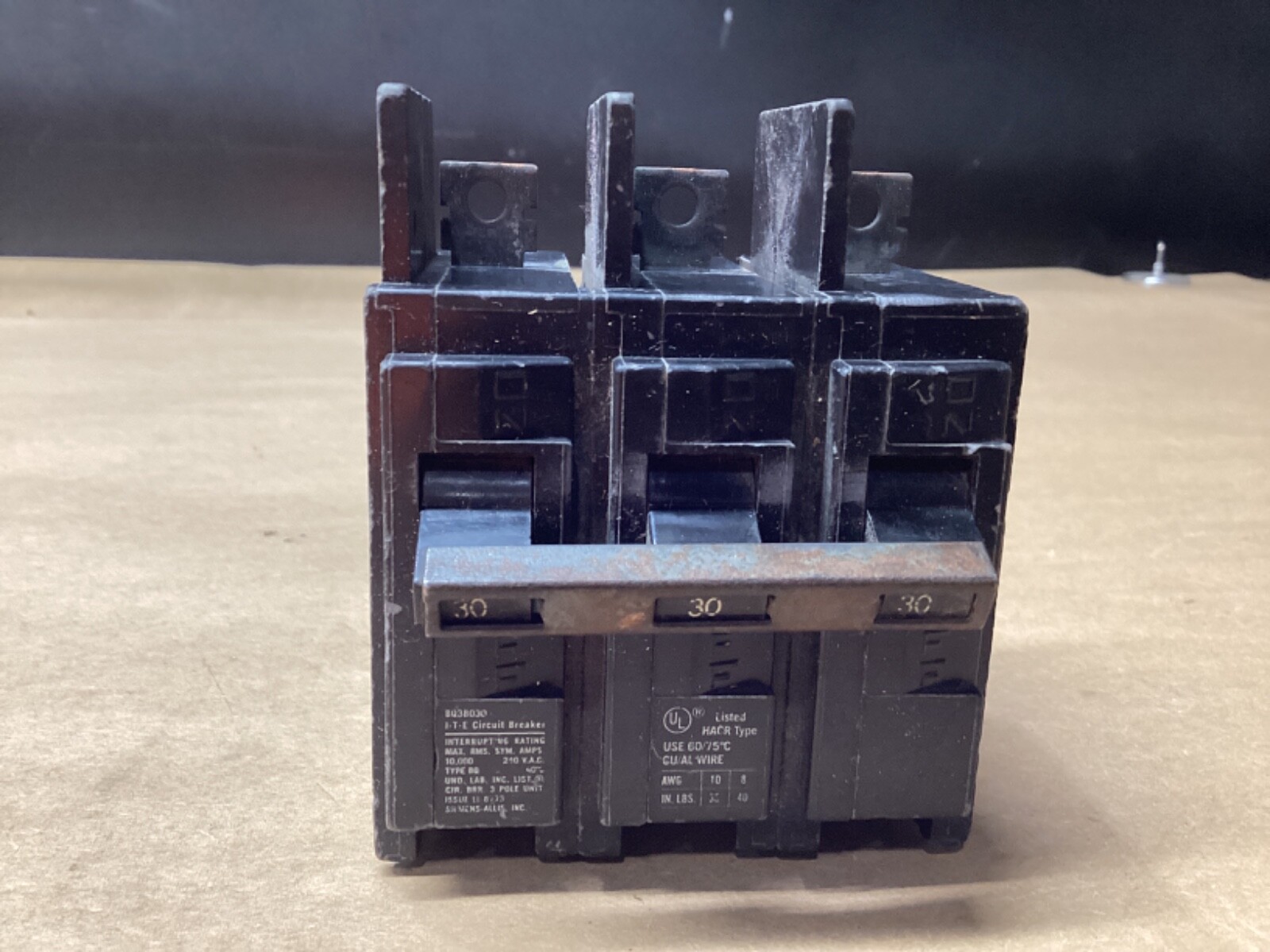 ITE Circuit Breaker BQ3B030 Type EQ-B 30A 3 Pole #110F260*CO