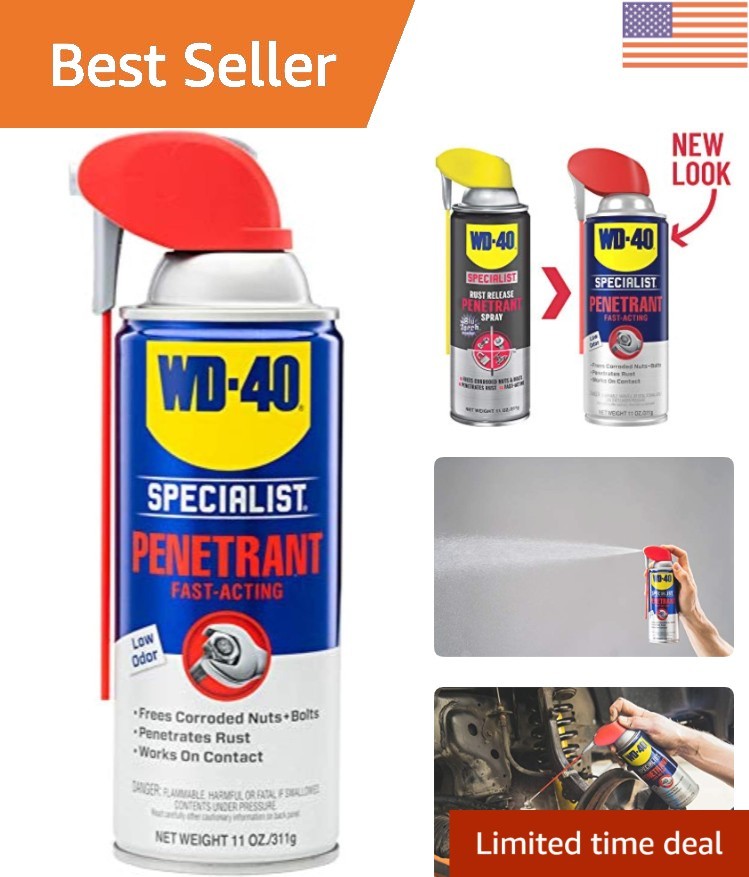 Reliable 11 Oz Penetrant Spray with Smart Straw – Safe for Rusted Nuts and Bolts