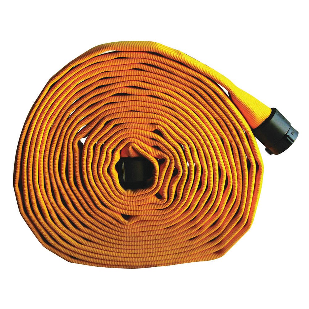 FOREST-LITE G55H1FY50N Fire Hose,50 ft,Yellow,Polyester 462D75