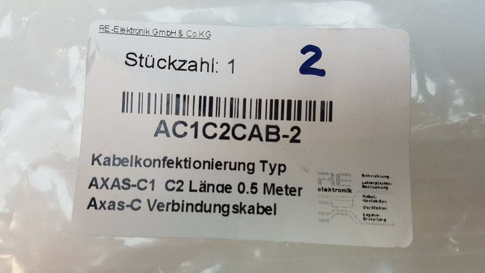 KETEK AC1C2CAB-2 AXAS-C1 C2 0.5M, AXAS-C RE-Elektronik Cable