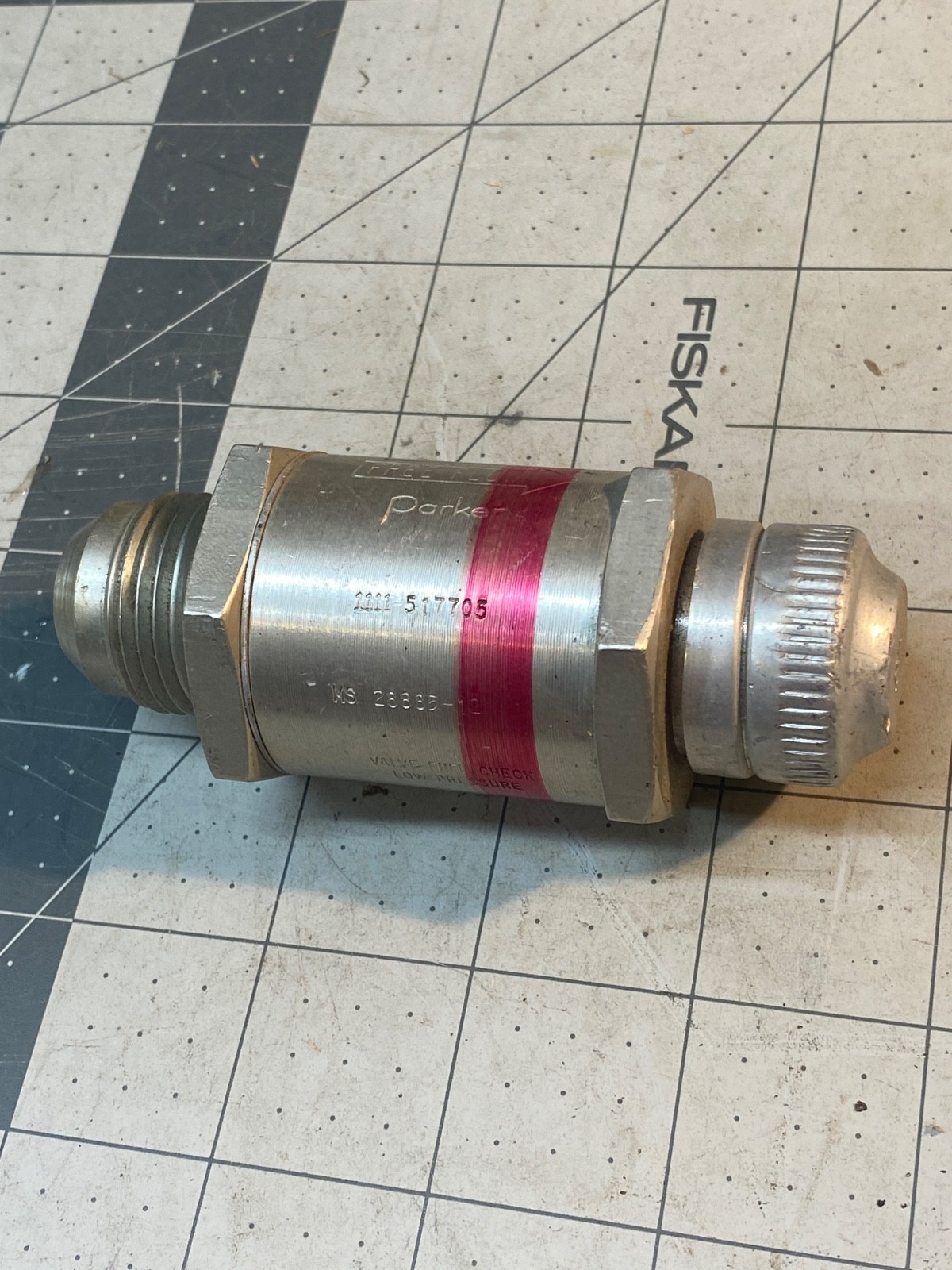 PARKER Low pressure Fuel Check Valve #1111-517705, MS-2885-2
