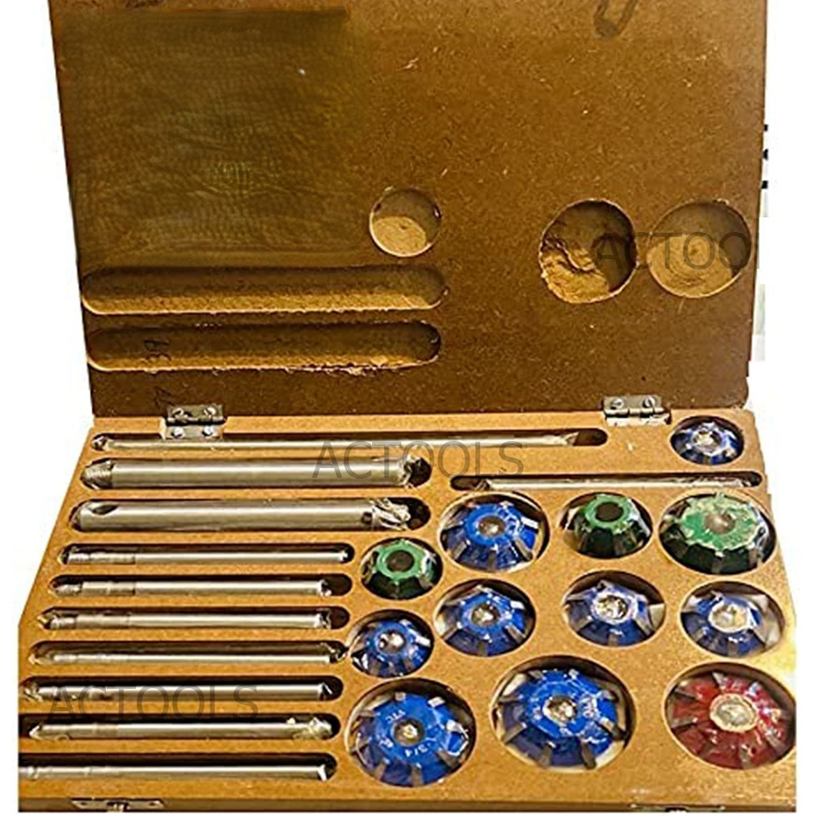 CARBIDE TIPPED VALVE SEAT CUTTER SET 24 PCS 1.1/4″ TO 1.7/8″ 45 + 30,70 DEG BEST