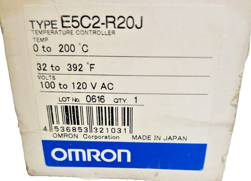 Genuine OMRON E5C2-R20J Temperature Controller AC110-120Vac 0-200’C, 32 to 392’F
