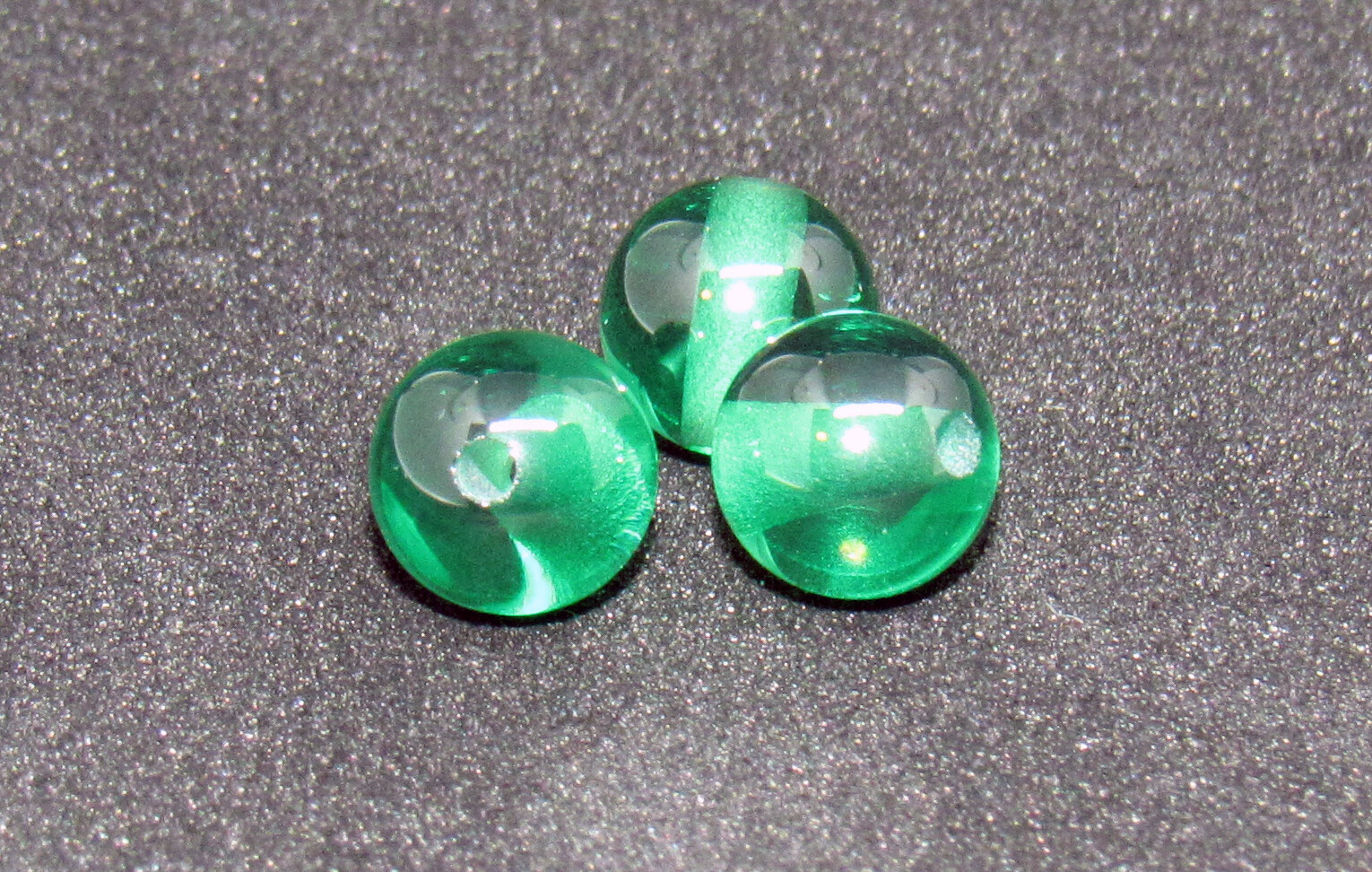 Green Sapphire Ball 6mm with 1mm Hole, Bead, Sphere, Corundum, Synthetic, Polish