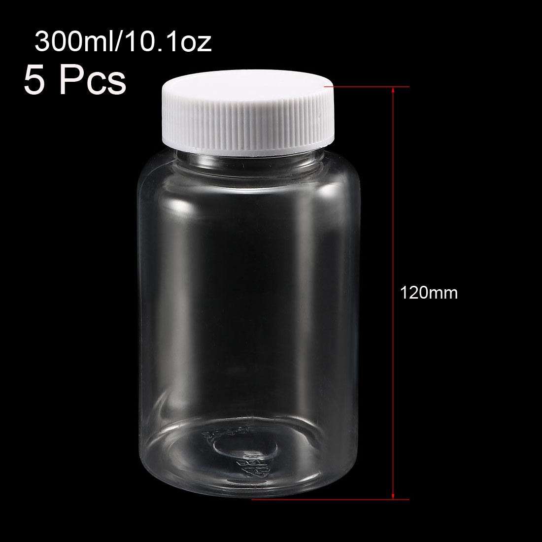 Plastic Lab Chemical Reagent Bottle 300ml Sample Sealing Liquid Container 5X