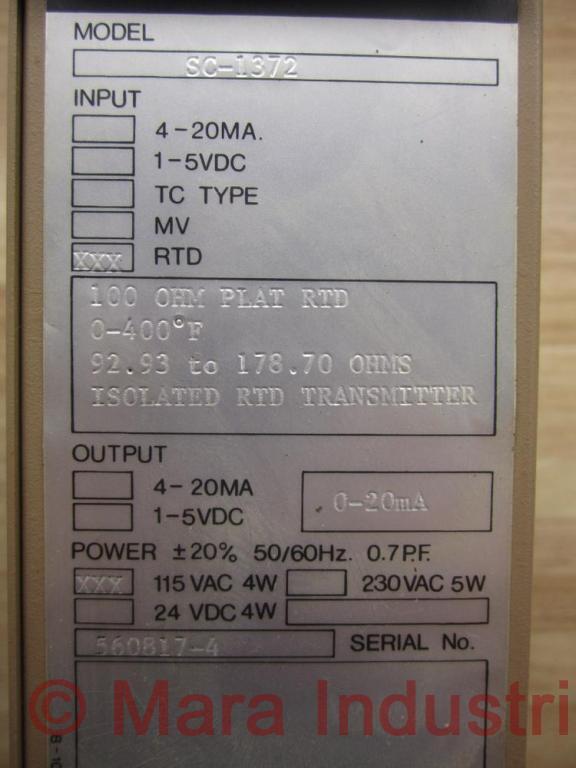 Rochester Instrument Systems SC-1372 RTD Transmitter