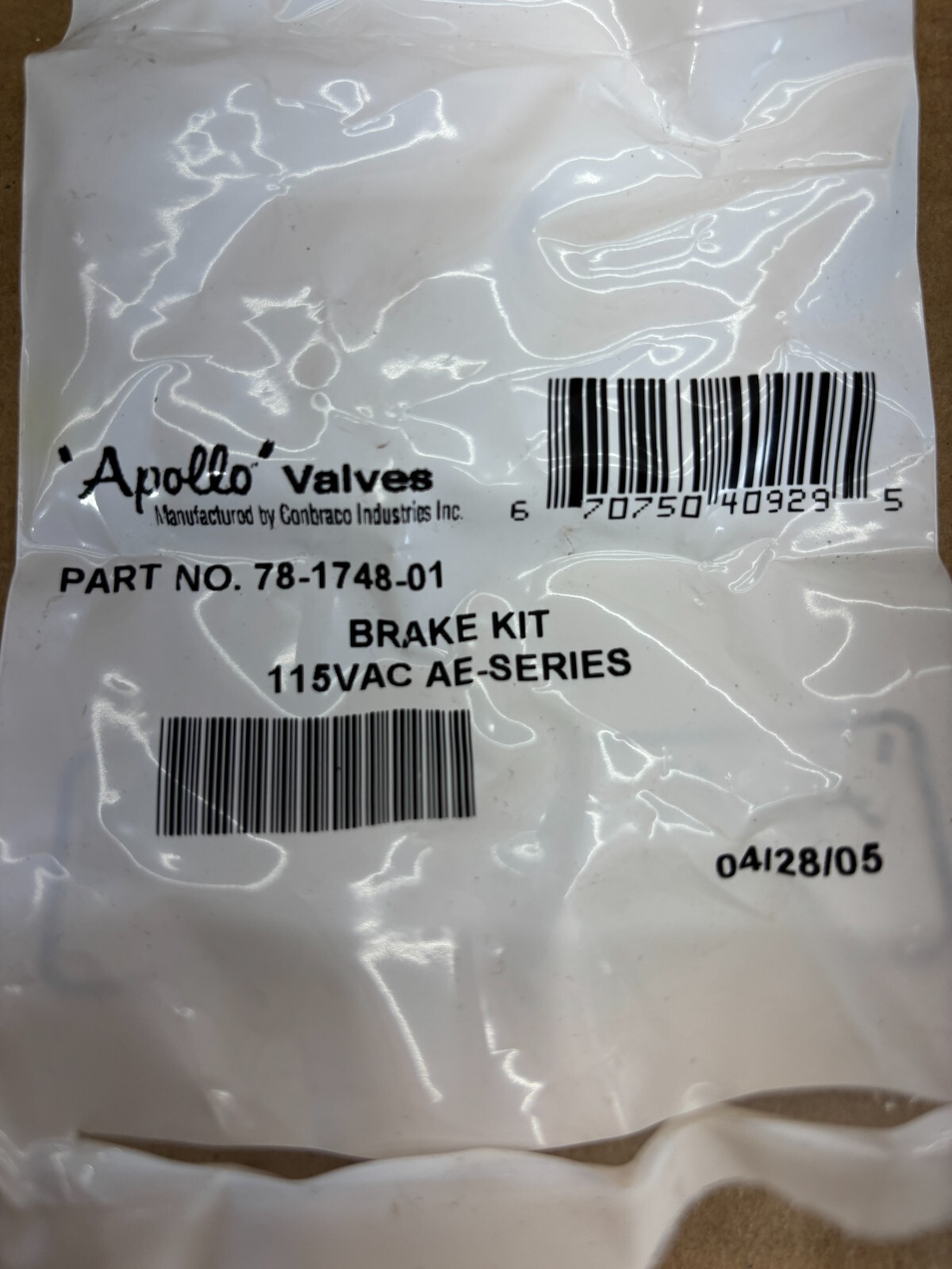 Apollo Valves 78-1748-01 Brake Kit 115VAC AE-Series Conbraco