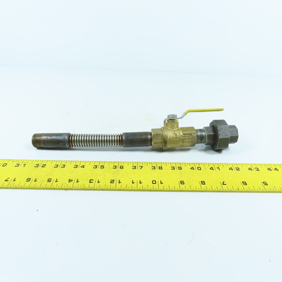 1/2″ NPT x 11-1/2″ Long Flexible Gas Line Assembly W/ Ball Valve & Union