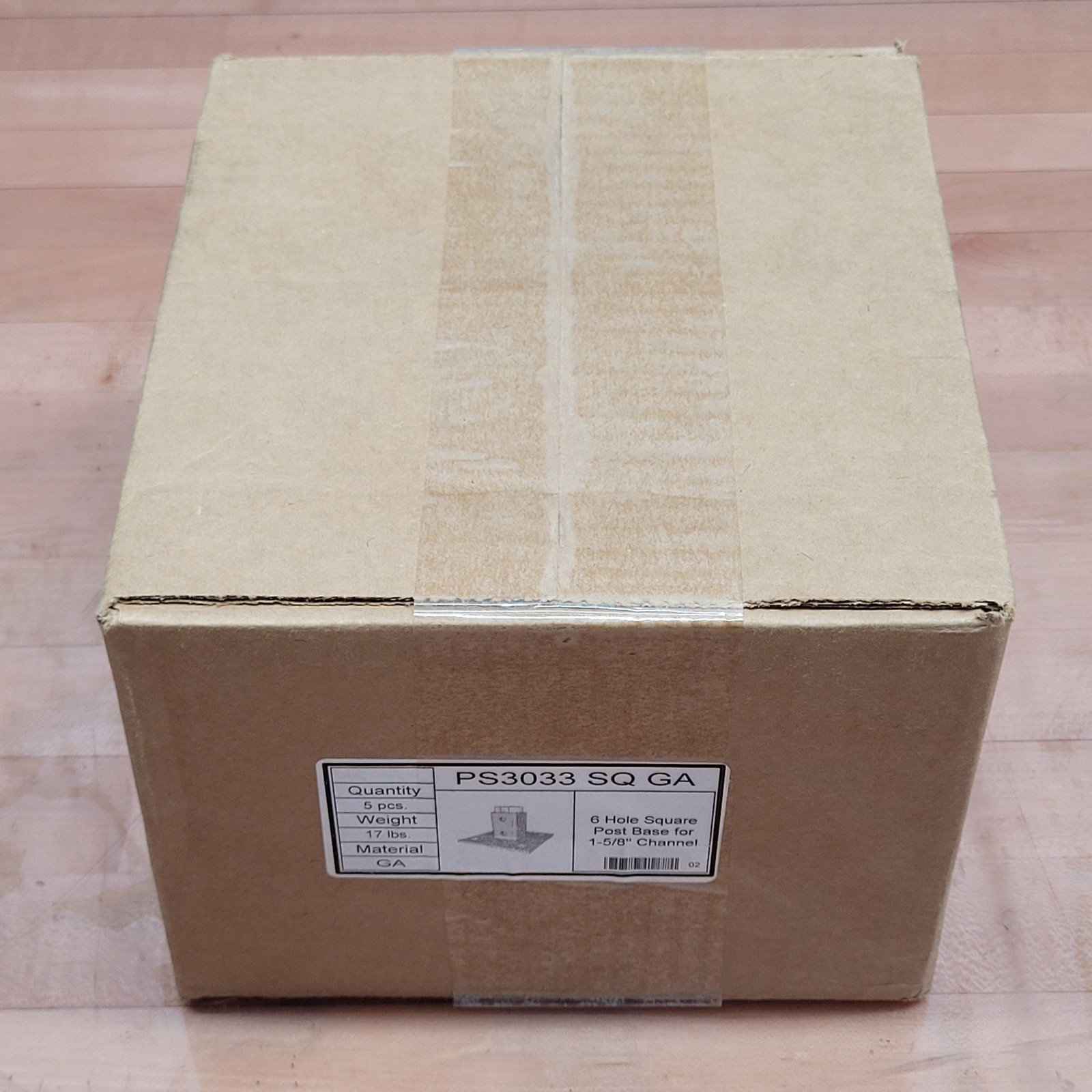 Box of 5 – PS3033 SQ GA 6 Hole Square Post Base For 1-5/8″ Channel – NEW