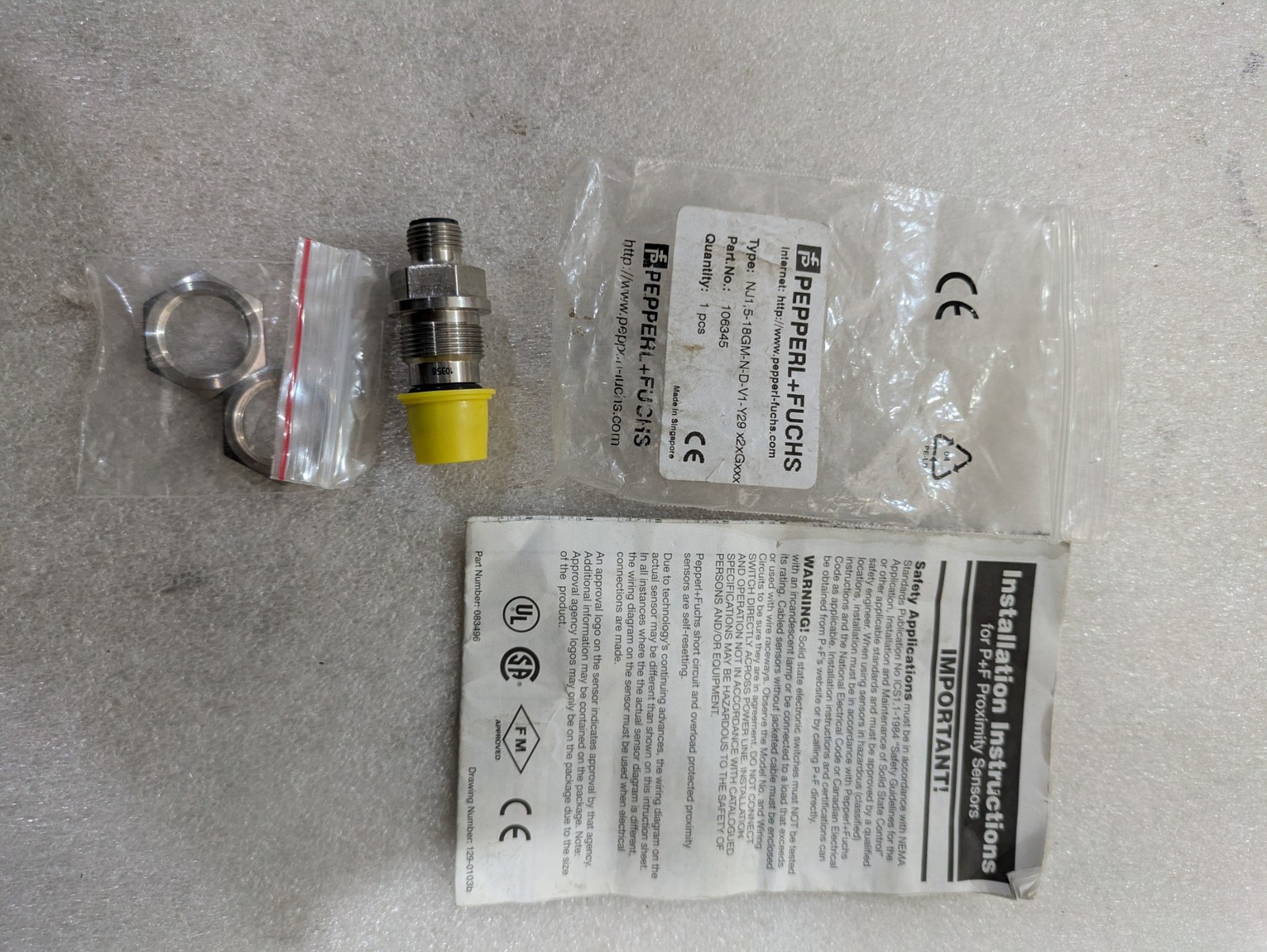 Pepperl+Fuchs NJ1.5-18GM-N-D-V1 Inductive Sensor 18mm NAMUR Flush M12 Industrial