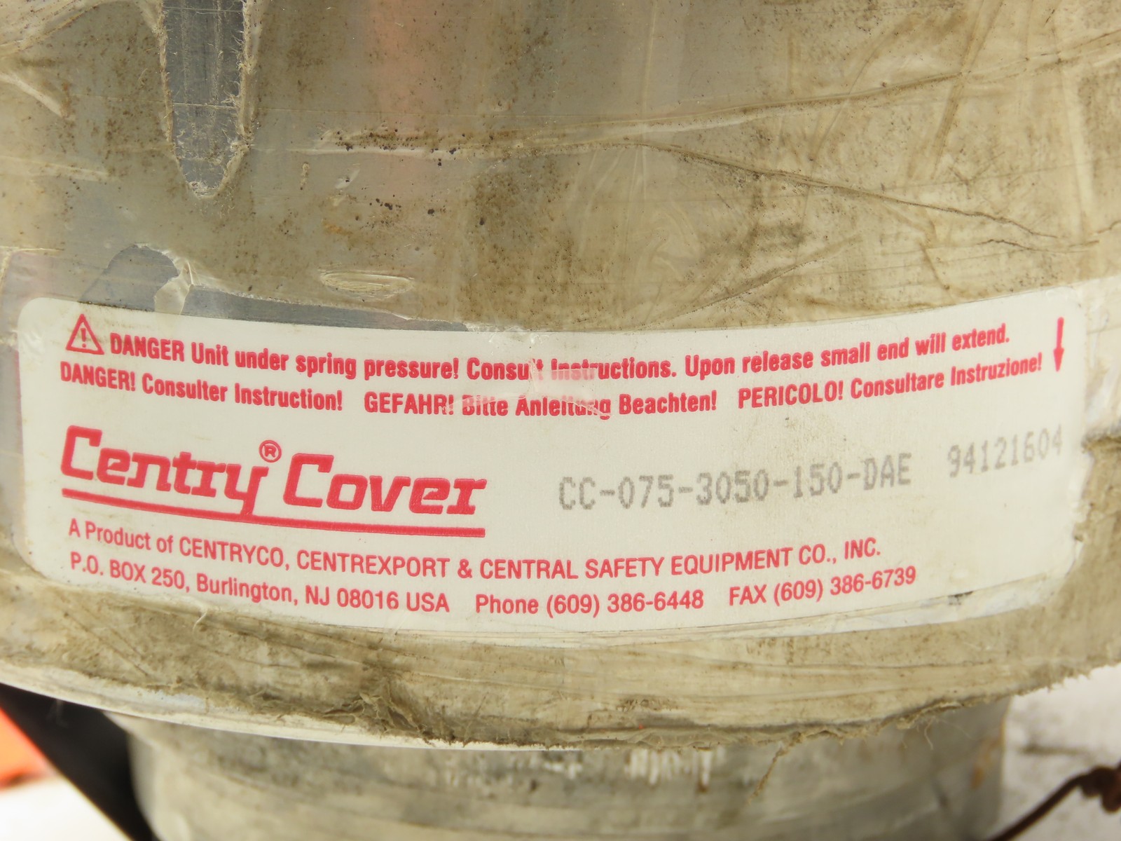 Centry Cover CC-075-3050-150-DAE Telescopic Spring Ballscrew Cover 301 Stainles