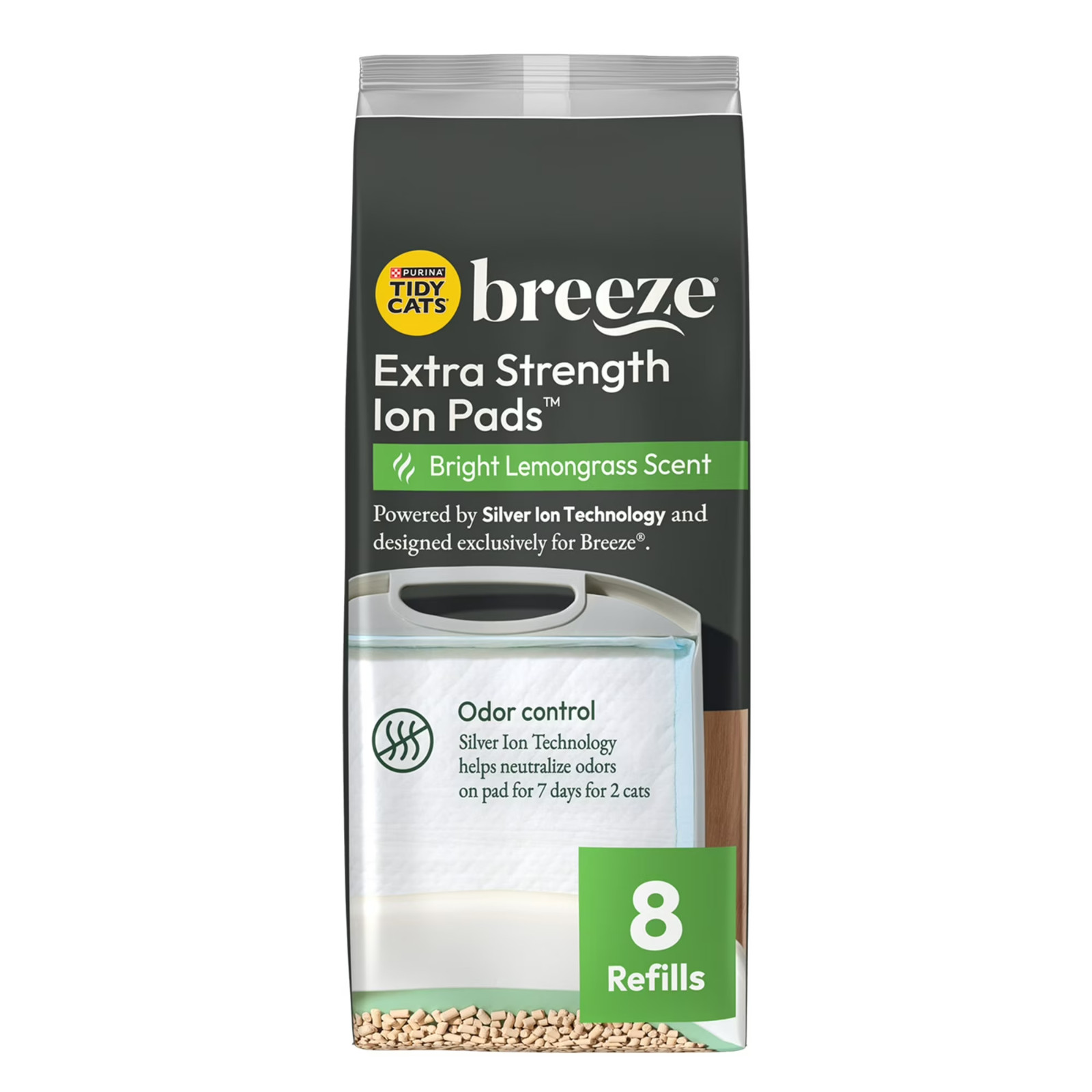 (4 pack) Purina Tidy Cats Breeze Absorbent Cat Litter Pads, Odor Control, 8 ct