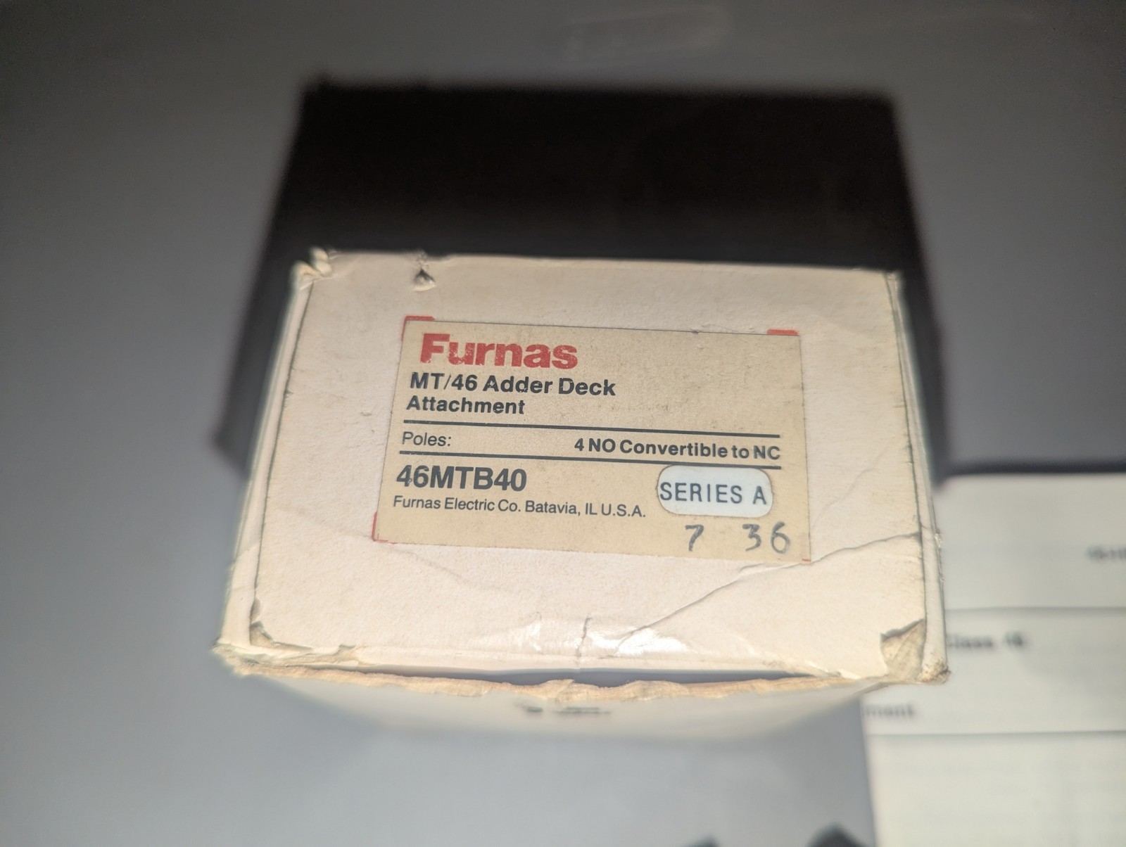 NEW GENUINE FURNAS ELECTRIC MT/46 ADDER DECK ATTACHMENT 46MTB40 SERIES A