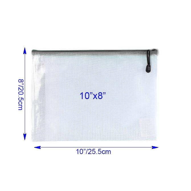 Niziting-11 x 14″ inch 20 Pcs,Plastic Mesh Zipper Pouch 11″x 14″, Black