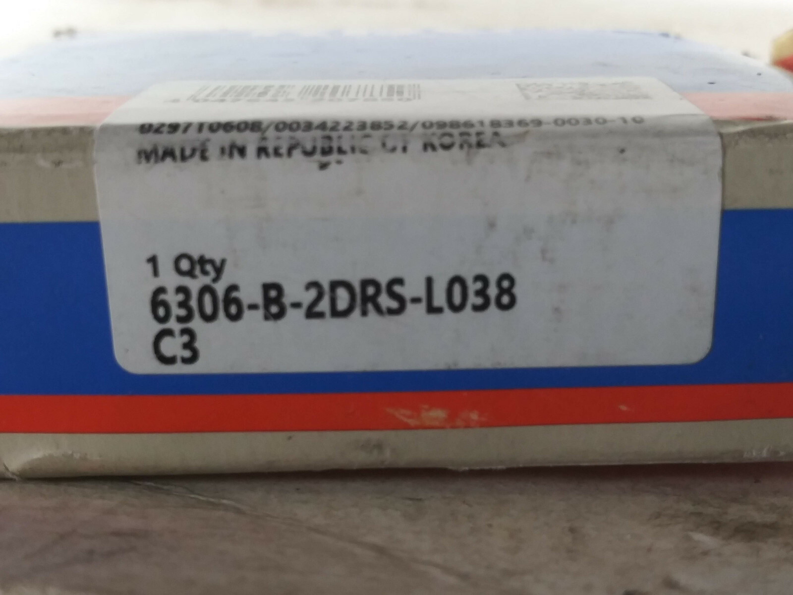 1 NEW KBC 6306-B-2DRS-L038-C3 BEARING NIB ***MAKE OFFER***