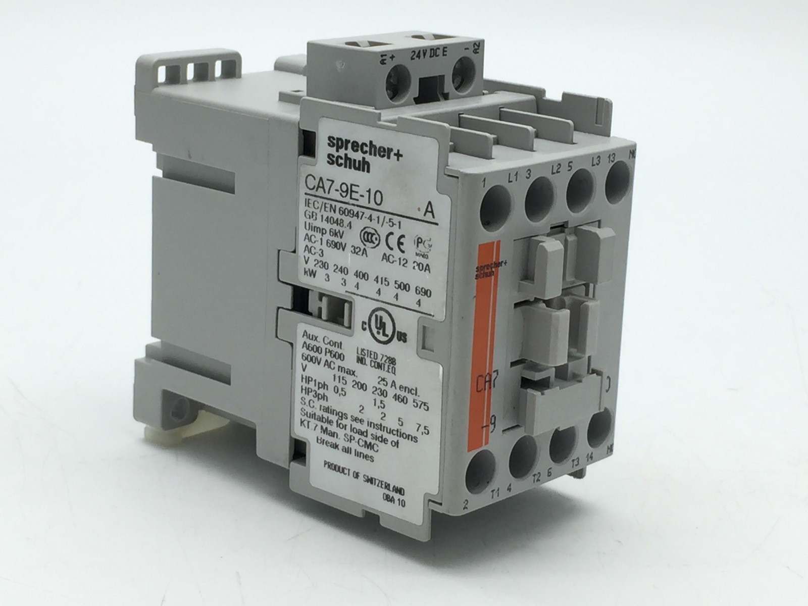 Sprecher + Schuh CA7-9E-10-24E Contactor 3P 24V DC E Coil CA7-9E-10