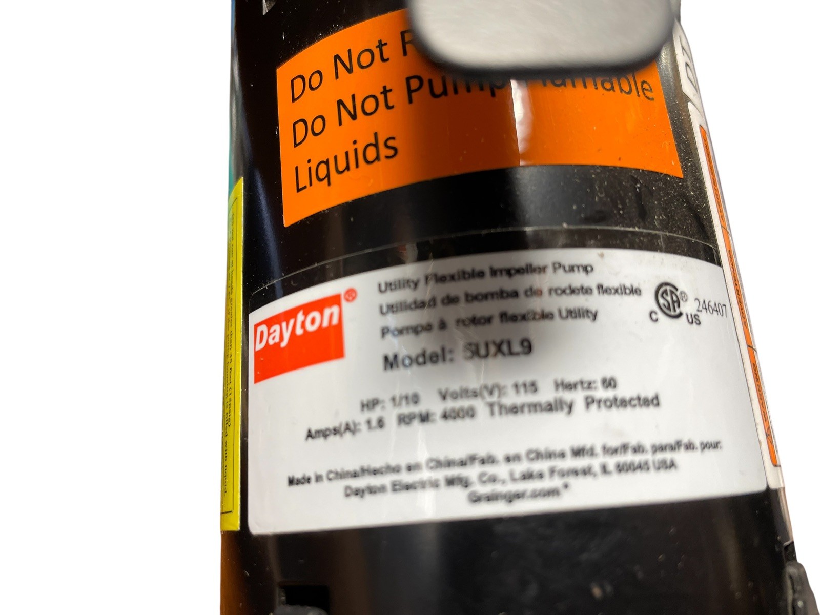 NEW Dayton Utility Flexible Impeller Pump 1/10 HP 115V 4000RPM #5UXL9