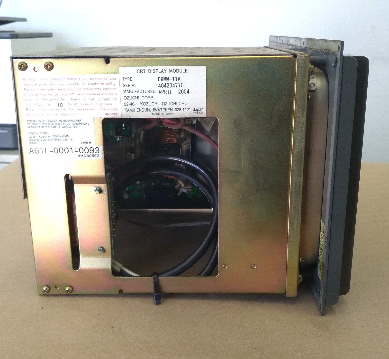 FANUC A61L-0001-0093 SERIES OI-TB CRT DISPLAY MODULE D9MM-11A, FROM KIA KIT 450