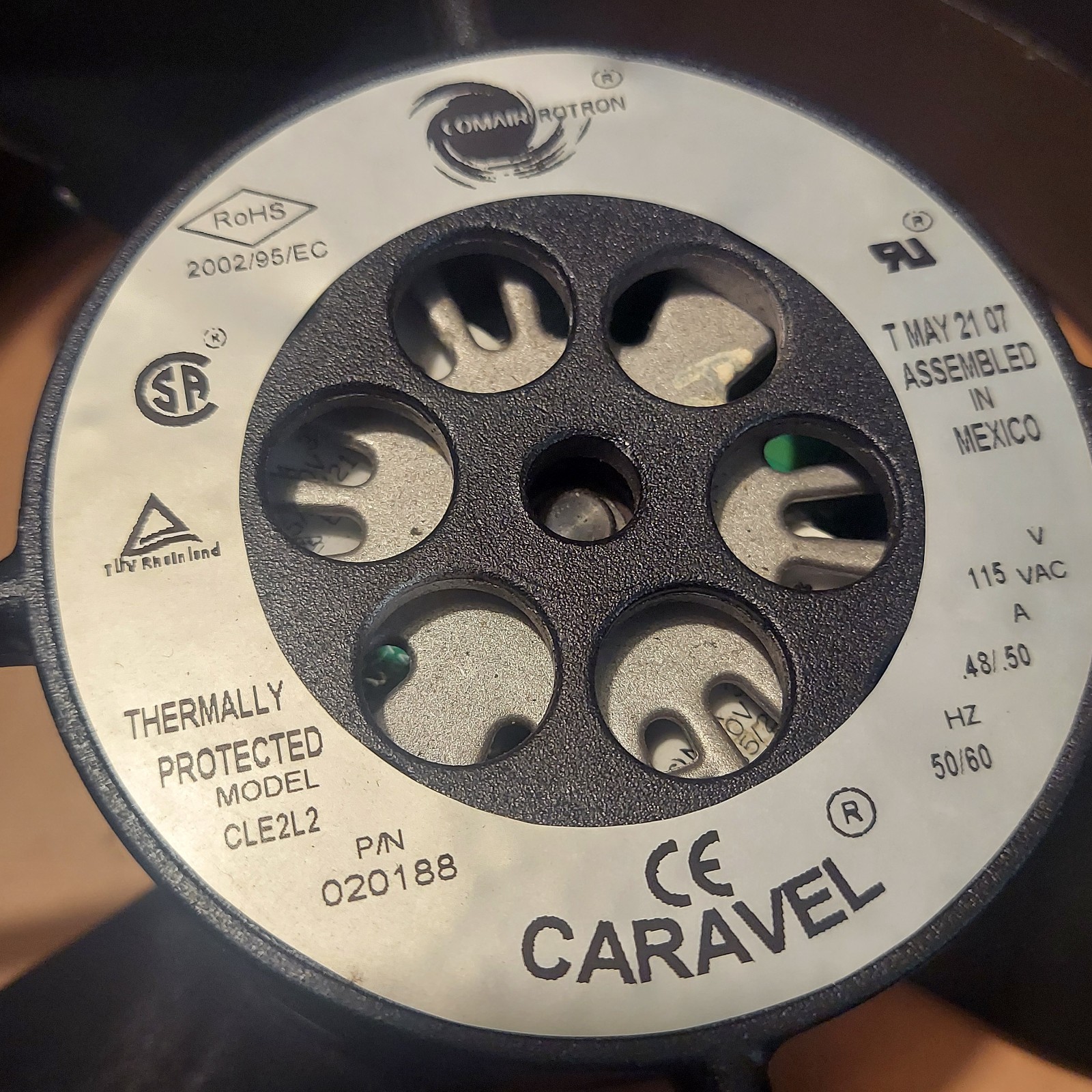 Caravel CLE2L2 115VAC Industrial Cooling Fan 172mm 50/60Hz
