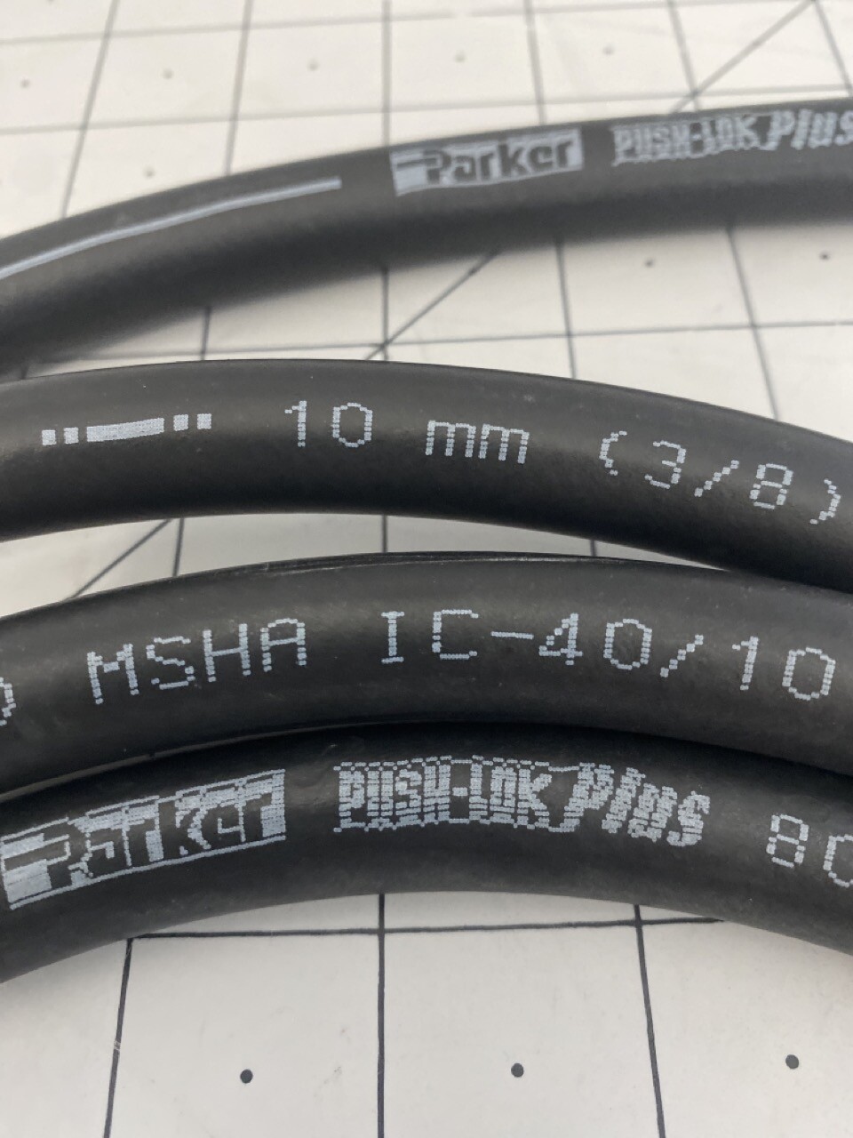 Parker Push-Lok Plus Hose w/ Connectors 10ft PN: 801-6-BLK Applied Materials