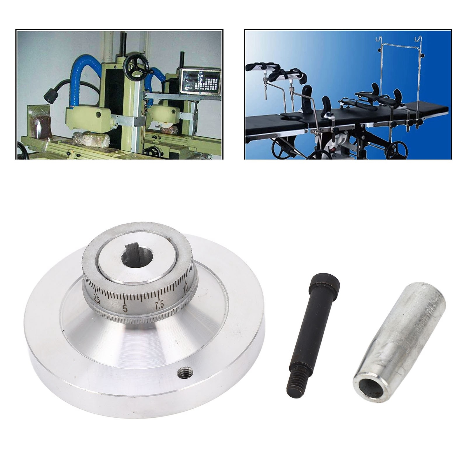 Lathe Handwheel 80mm Aluminum Alloy Hand Wheel With Crank Handle For 7×12 7×14