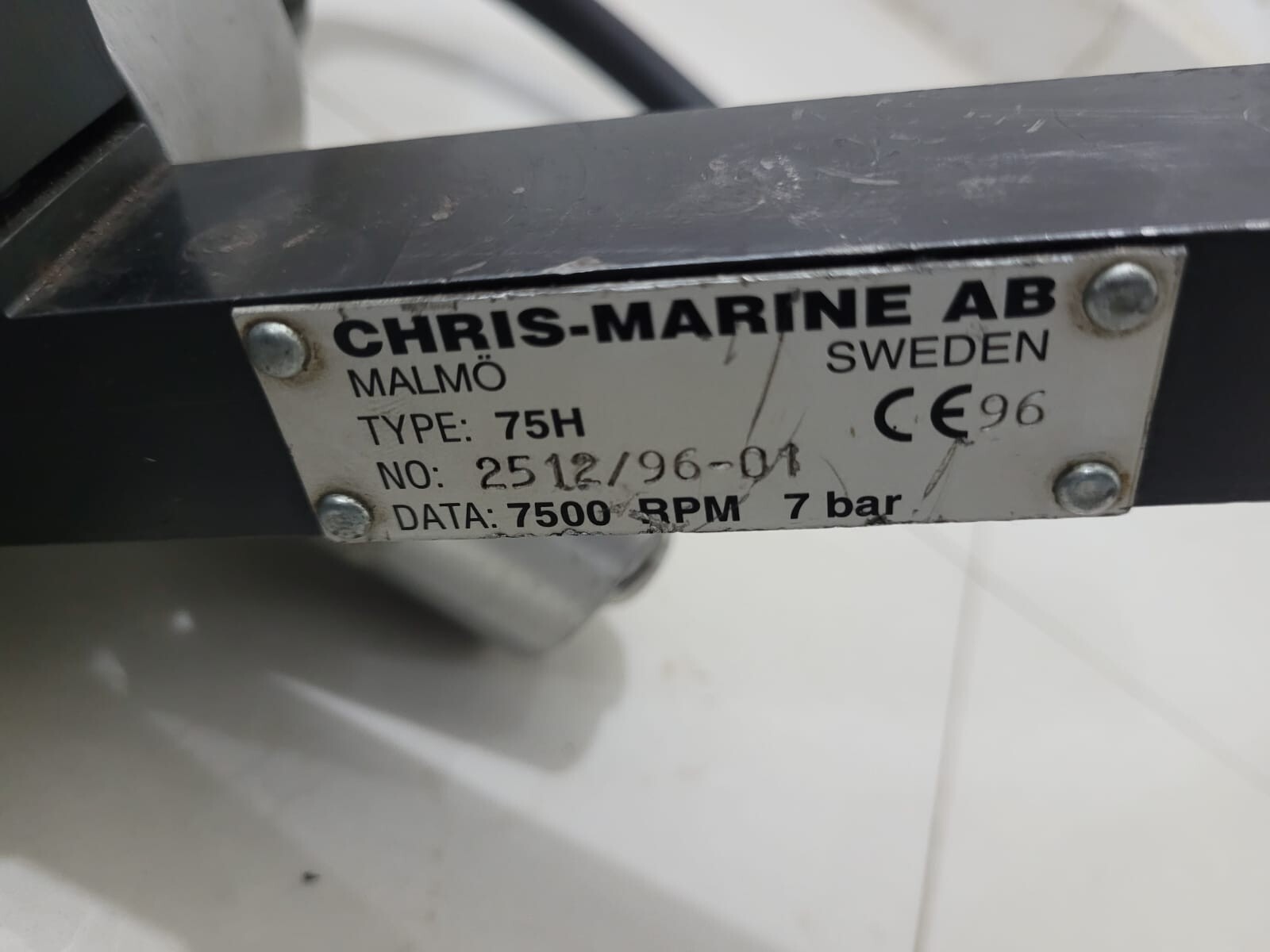 CHRIS MARINE AB VALVE SPINDLE GRINDER TYPE: 75H FREE SHIPPING