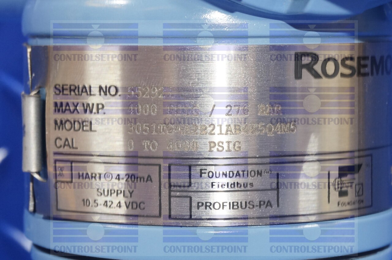 EMERSON ROSEMOUNT 3051TG4A2B21AB4K5Q4M5 PRESS TRANS 3051 TG4A2 ID52921