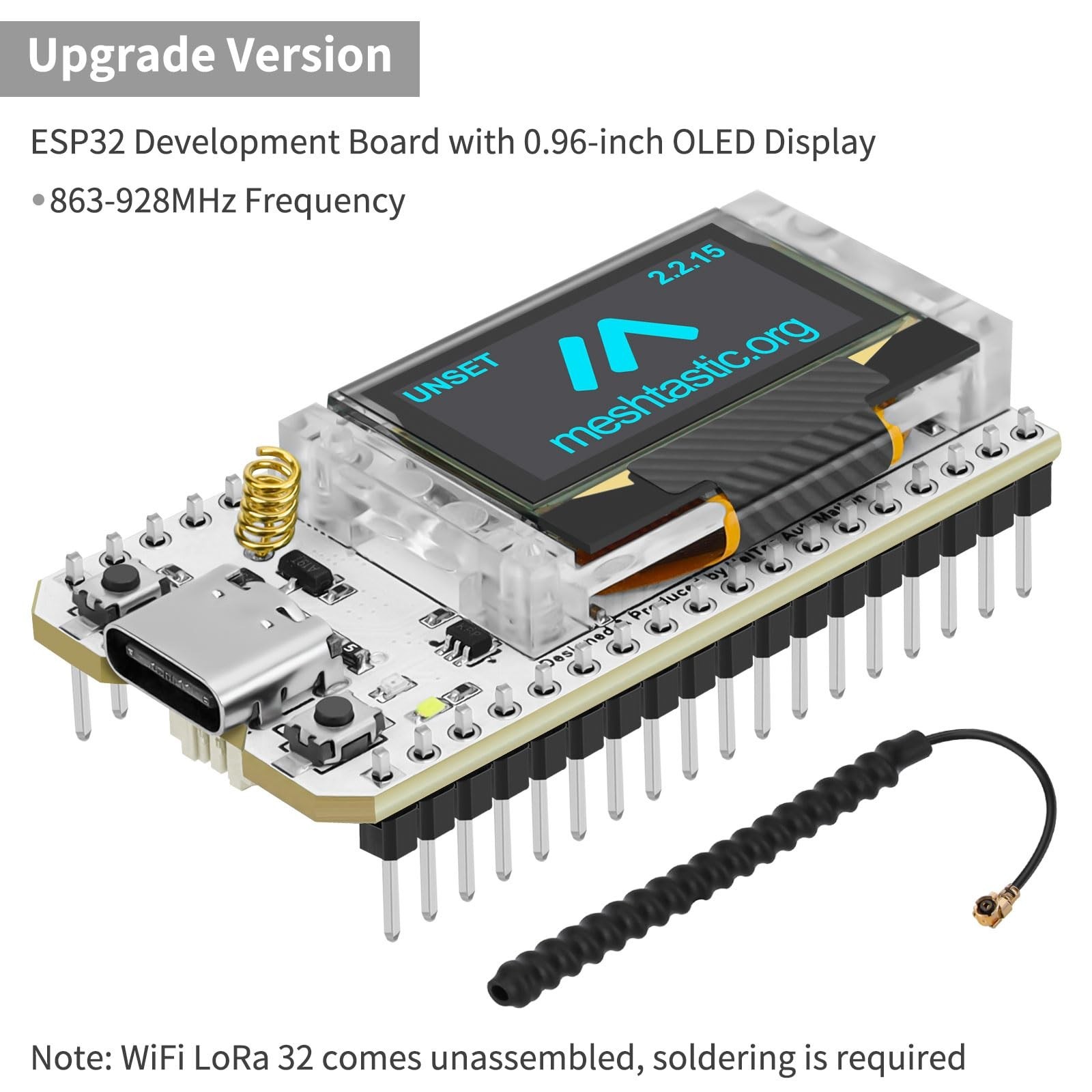 2 Set ESP32 LoRa V3 Development Board with 915 MHz Antenna and Case Integrate…