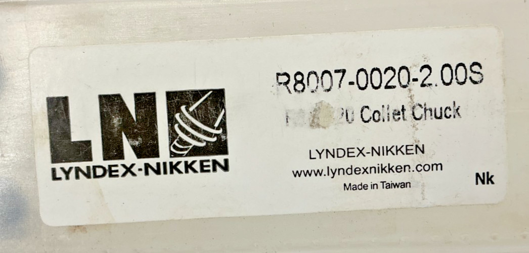 New Lyndex-Nikken R8007-0020-2.00S Collet Chuck R8-ER20 Length: 6″