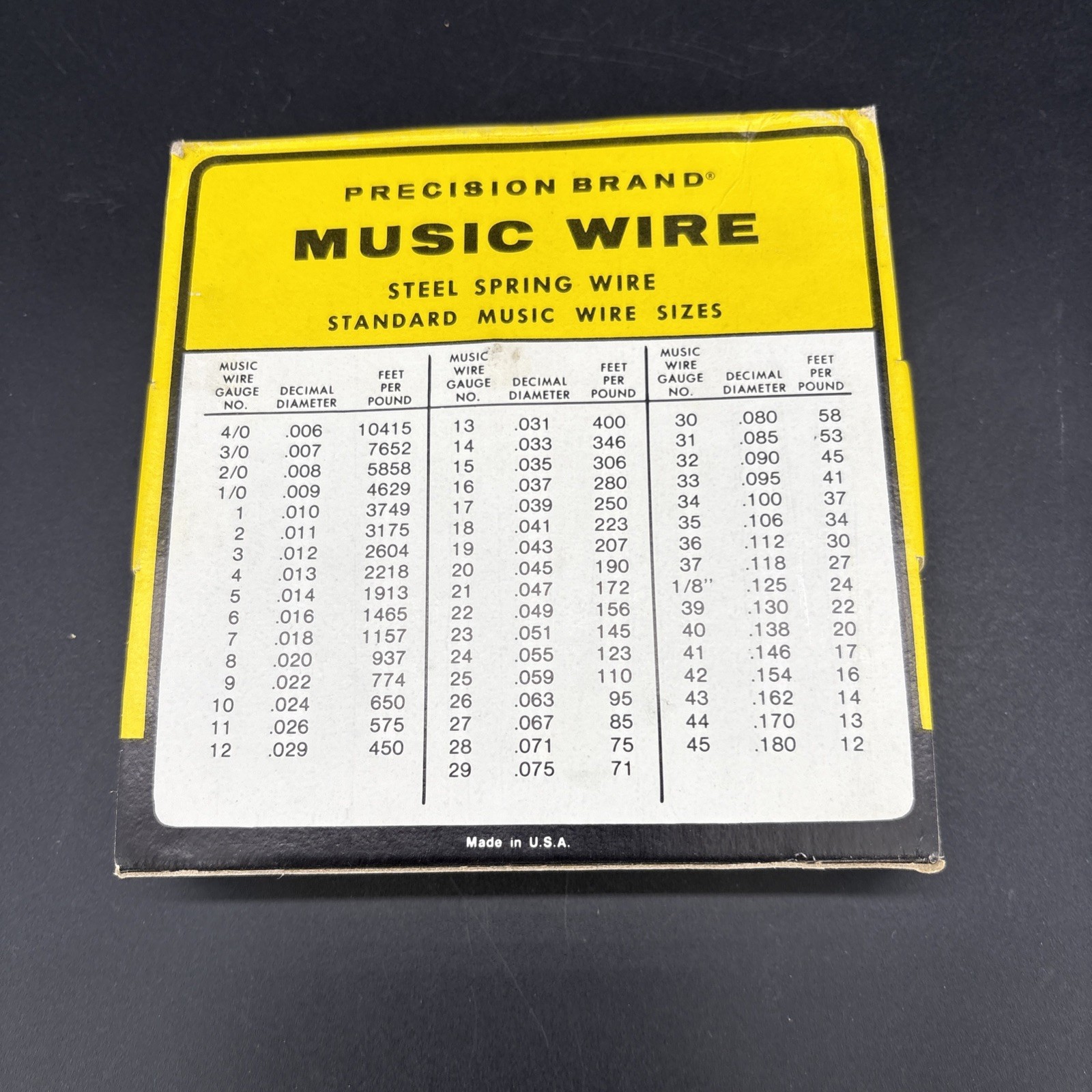 NOS Precision Brand Superior Quality Music Wire 1 Lb. .067 Diameter Roll 21067