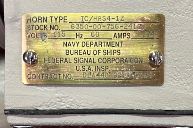 Vintage MILITARY SIREN/HORN NAVY SHIP, 115V, IC/ H8S4 , Federal Signal Corp.