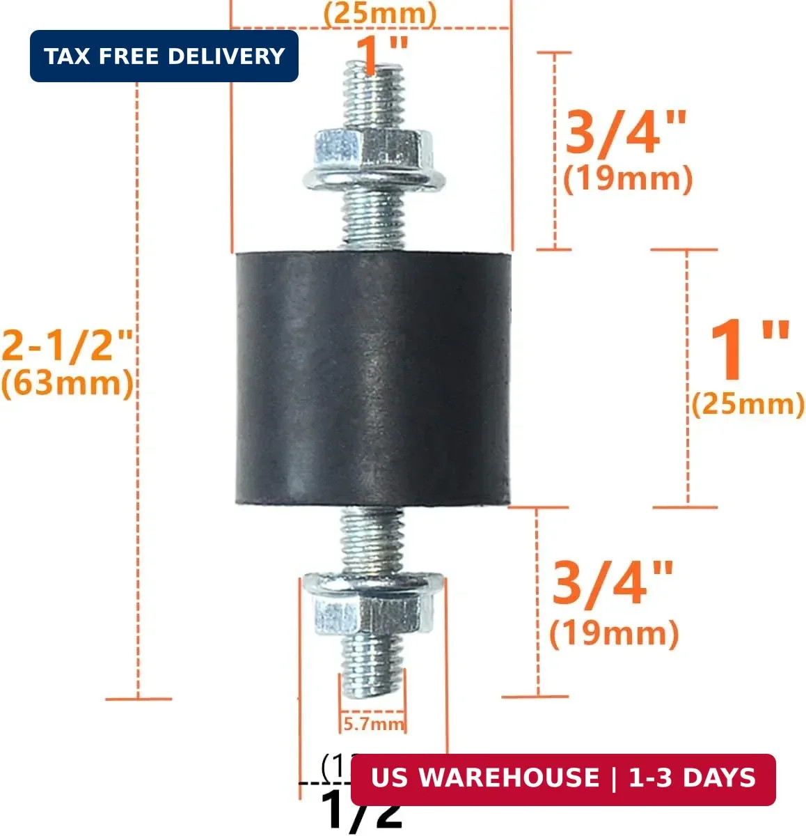 4pcs 25 x 25mm Rubber Mounts Rubber Vibration Isolator Mounts Shock Absorber wit