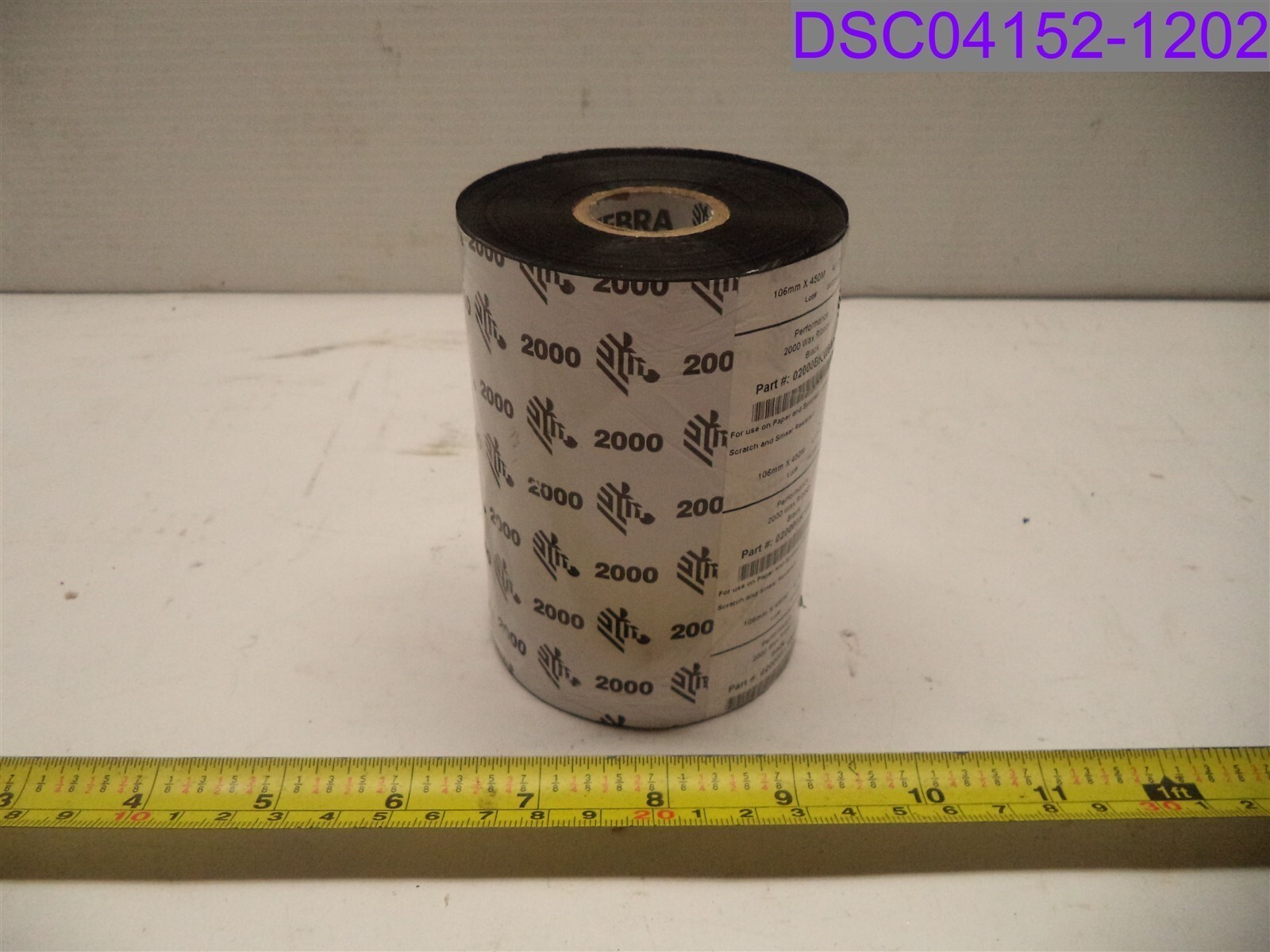Zebra Wax Ribbon Black 4.17″ x 1,476′ P/N 02000BK10645
