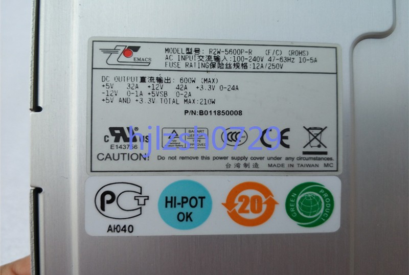 1pc Used Zippy R2W-5600P-R 600W Firewall Server Power Module