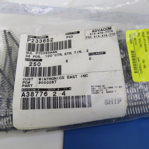 SULLINS PTC36SAAN Qty of 15 per Lot HEADER 36 PIN SINGLE ROW