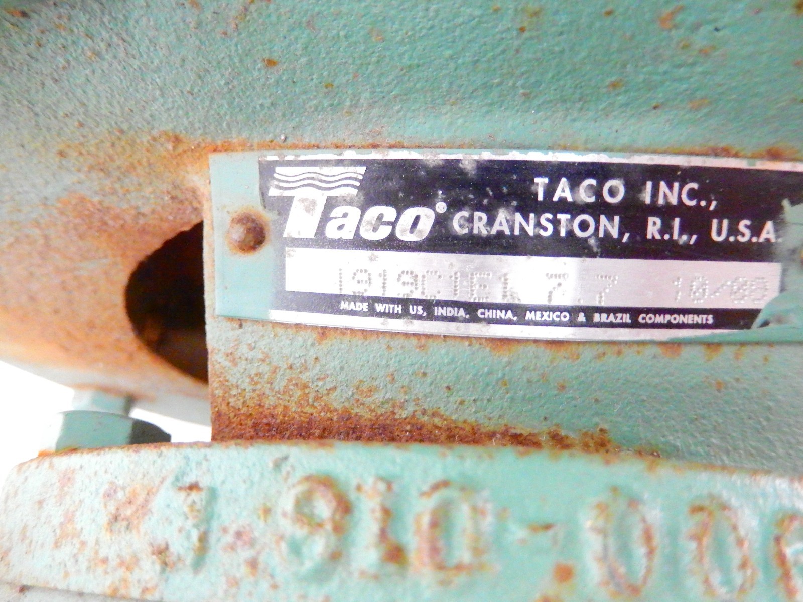 TACO 1919C1E1 7.7 Centrifugal Pump with Baldor WM3157 Motor 2HP 3PH 1725 RPM